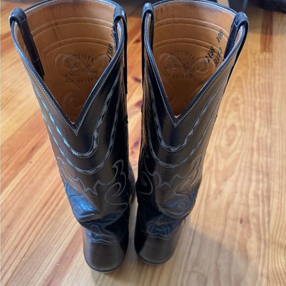 Vintage Lucchese San Antonio Embroidered Boots Black L1138 Men’s Size 10B - Picture 6 of 16